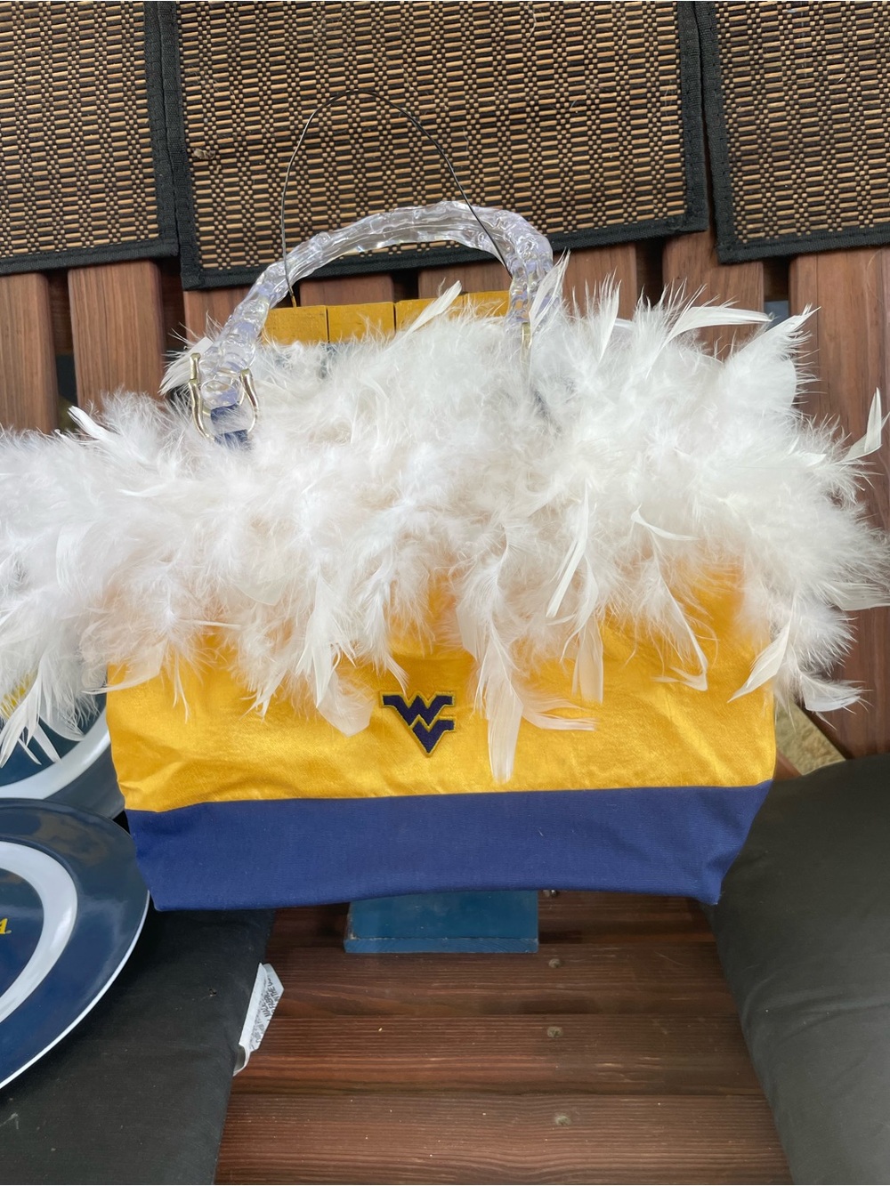 West Virginia Mountaineers Tote Bag with Feathers